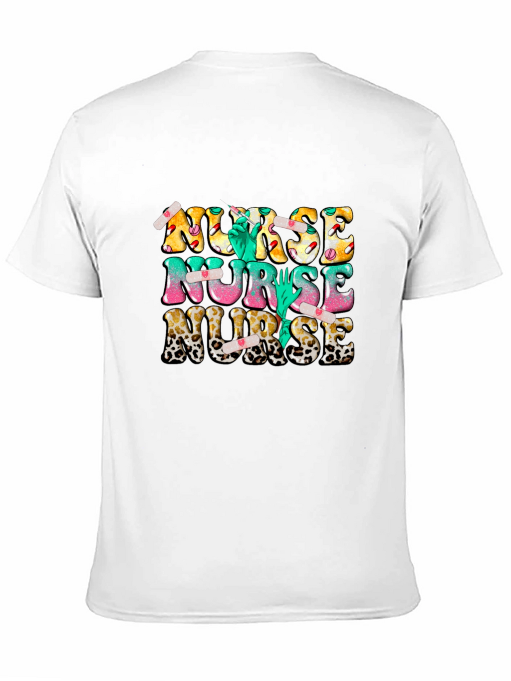 Novelty Nurse T-Shirt - Leopard Print & Graphics