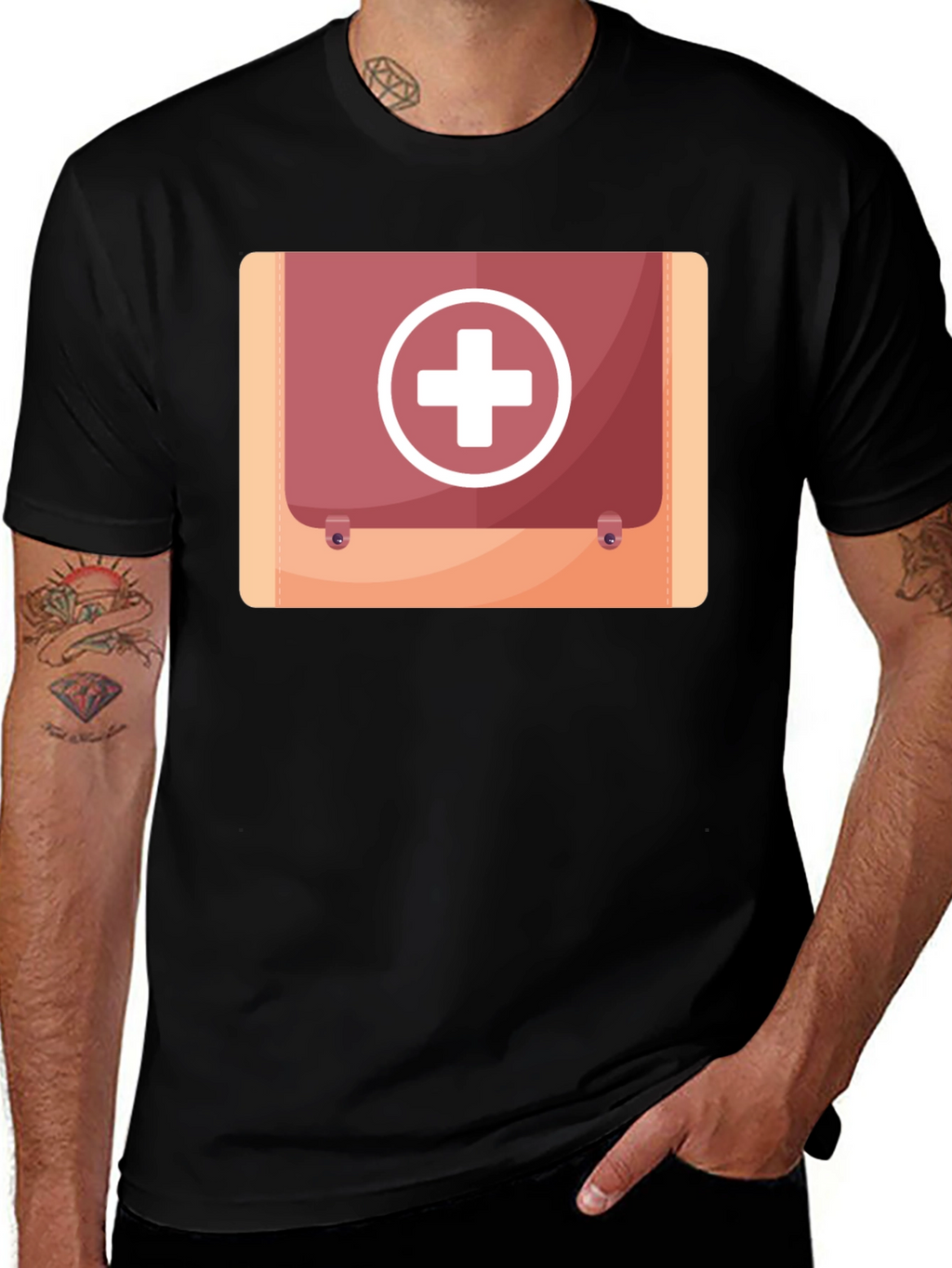 First Aid Kit Graphic Black Tee