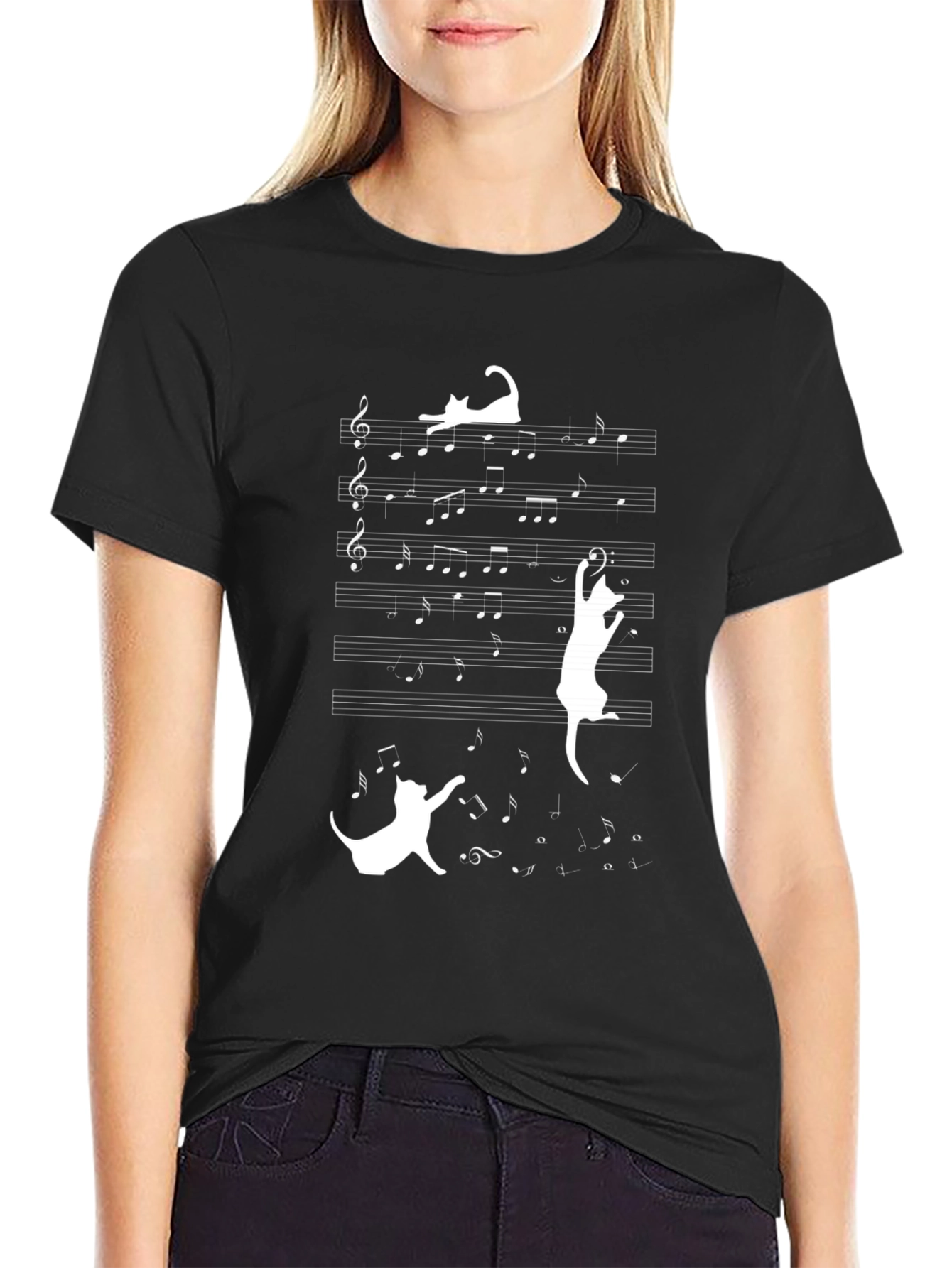 Musical Cats T-Shirt - Black