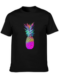 Rainbow Pineapple Graphic Tee - Black