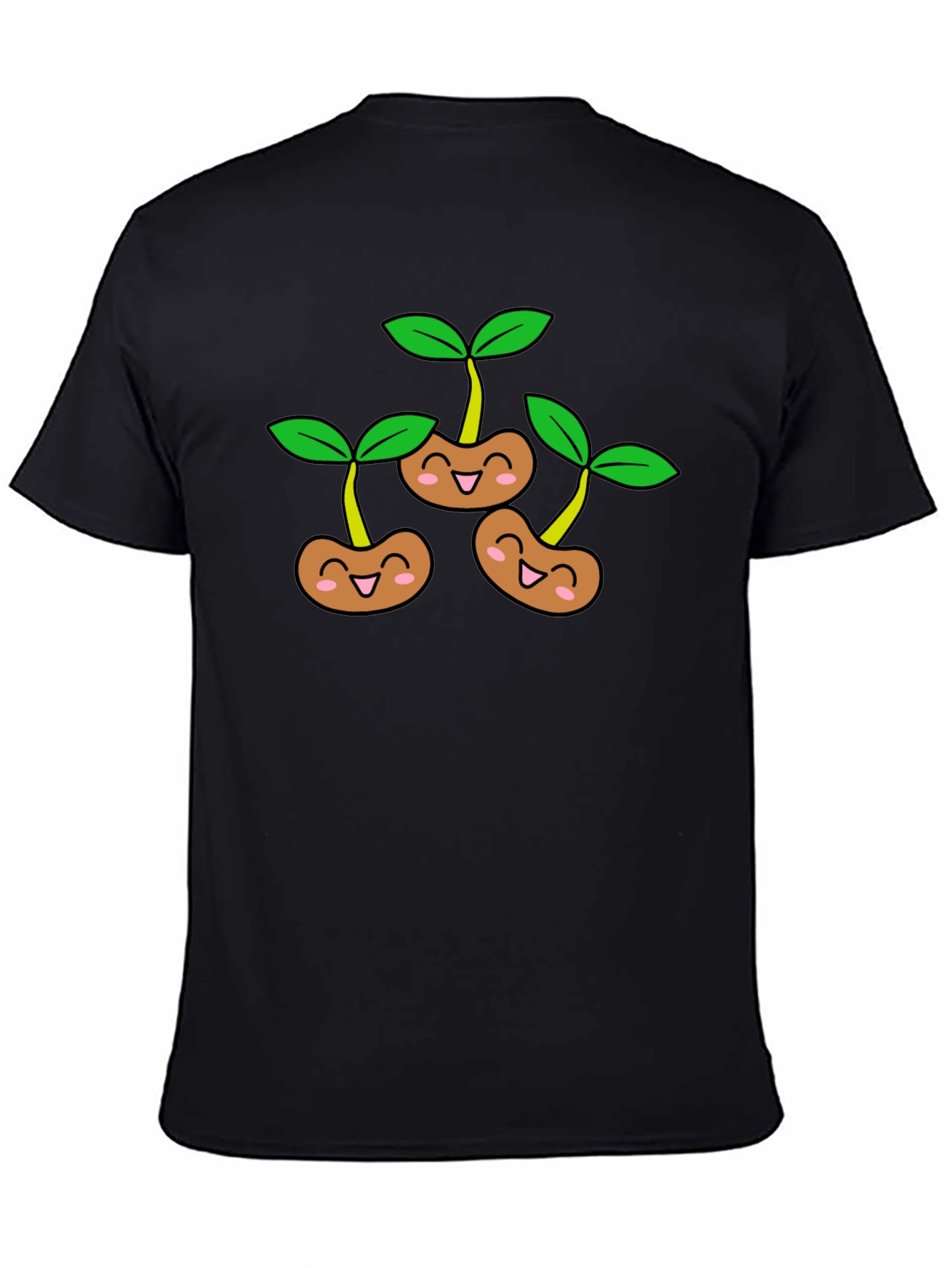 Cute Sprout Graphic T-Shirt - Black