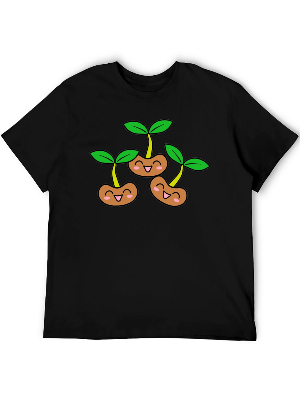 Cute Sprout Graphic T-Shirt - Black