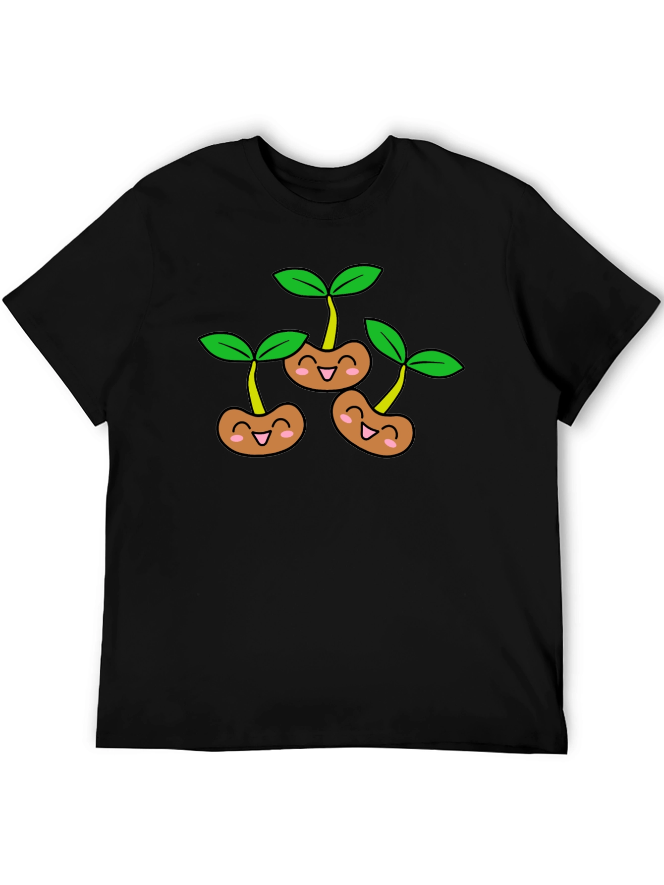 Cute Sprout Graphic T-Shirt - Black