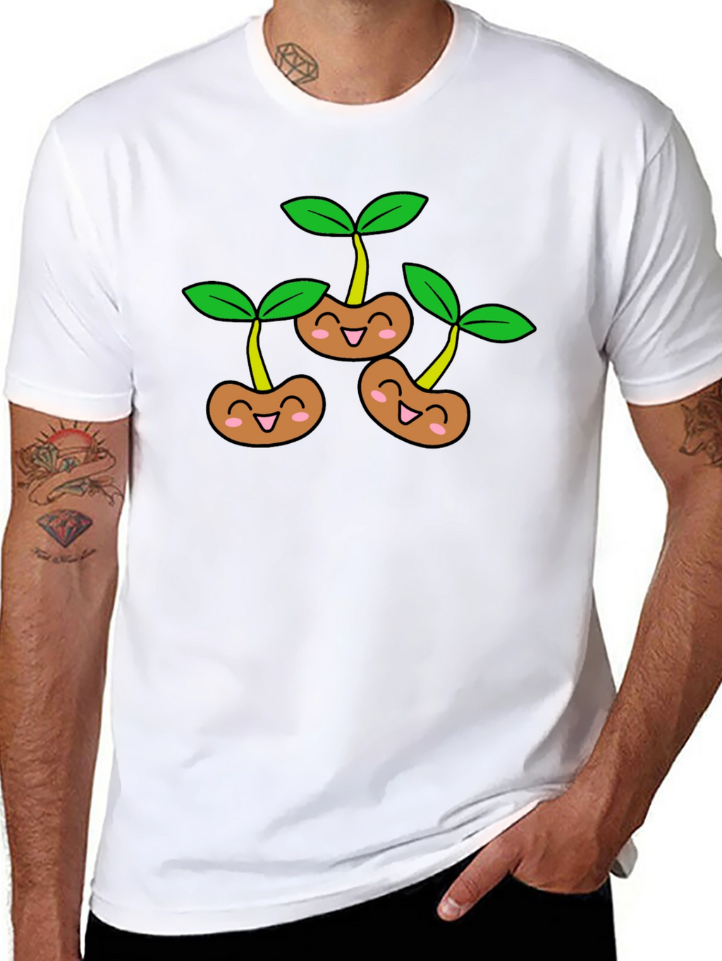 Cute Sprout Graphic T-Shirt - Black