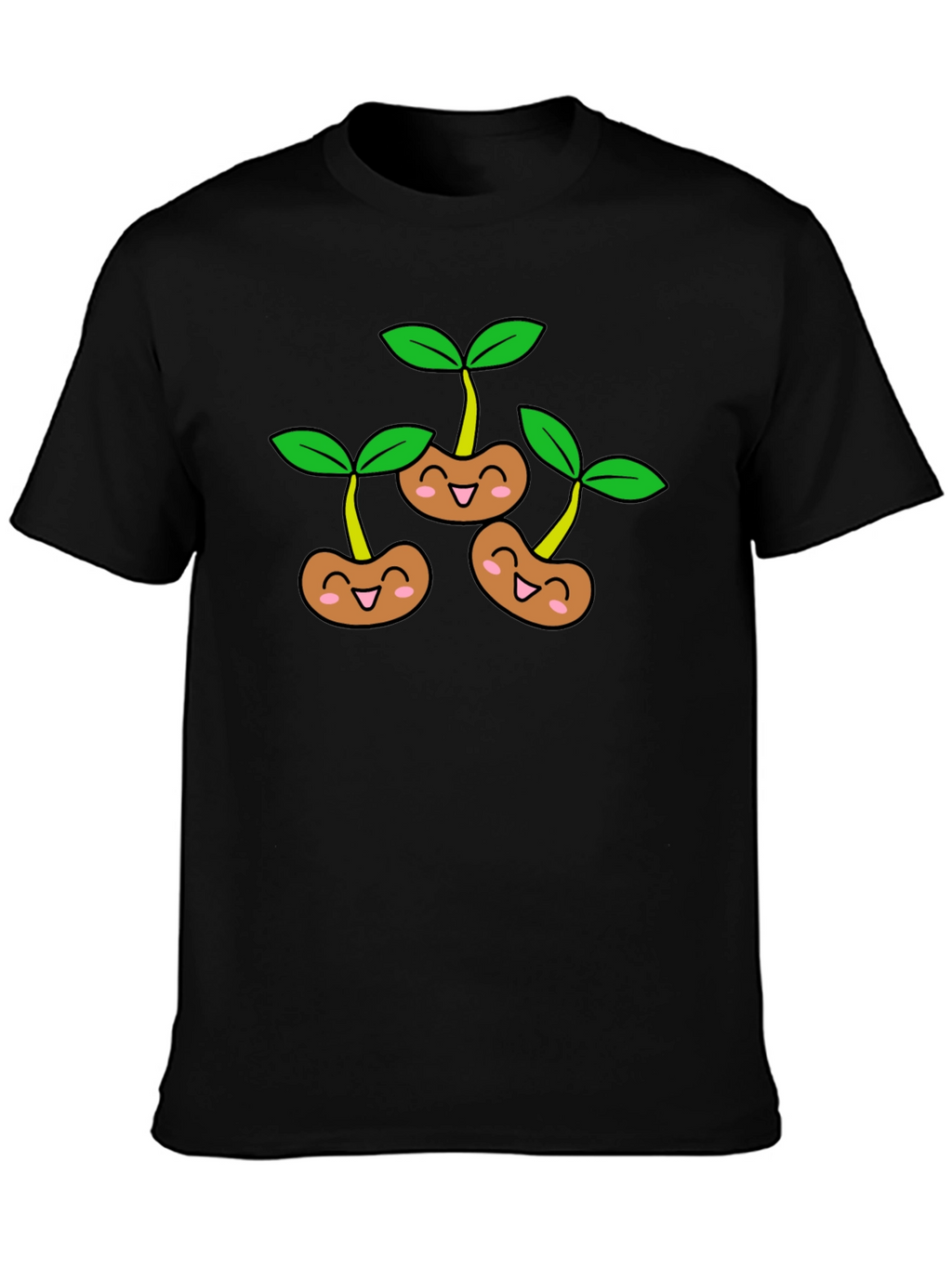 Cute Sprout Graphic T-Shirt - Black