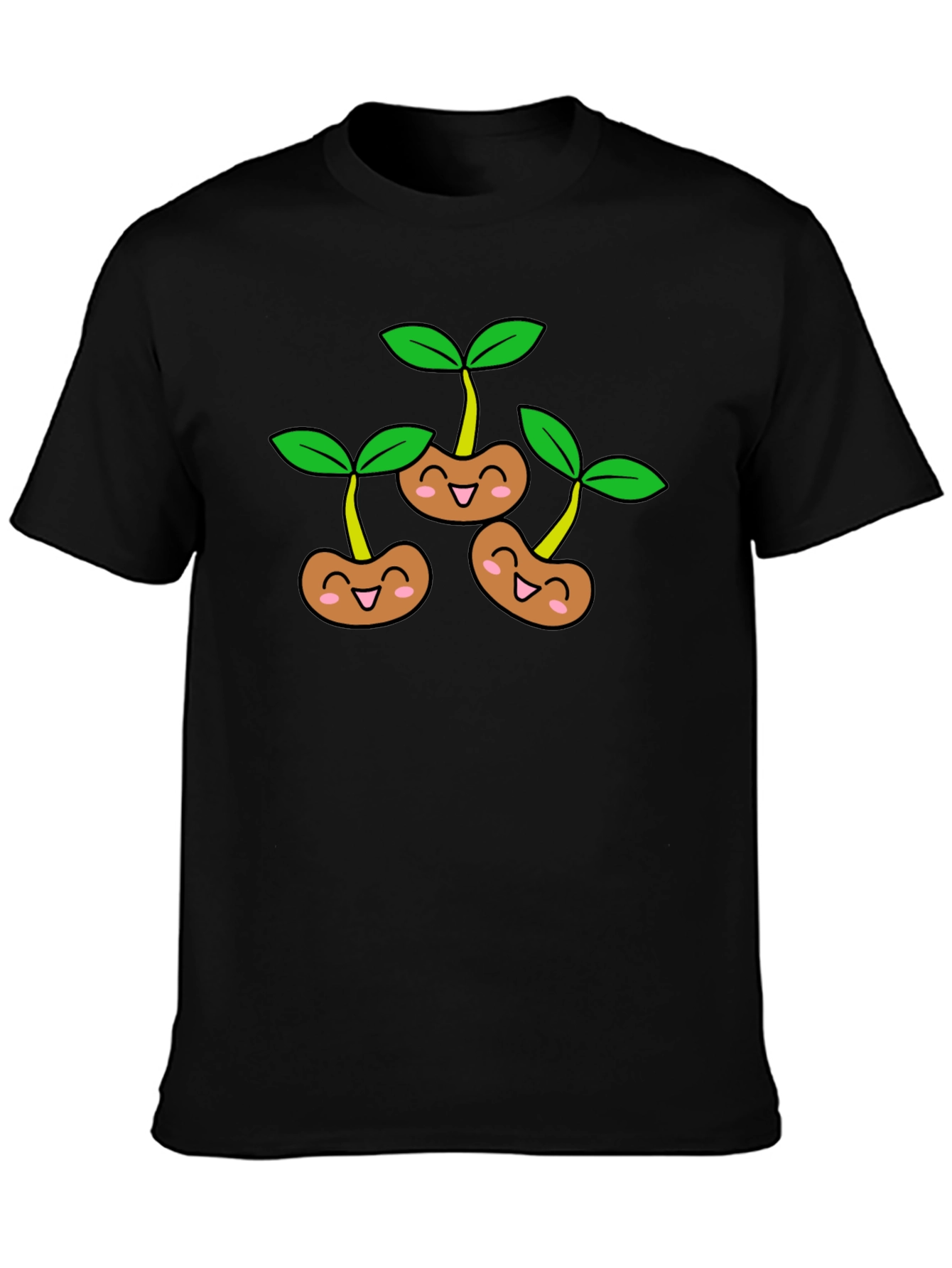 Cute Sprout Graphic T-Shirt - Black