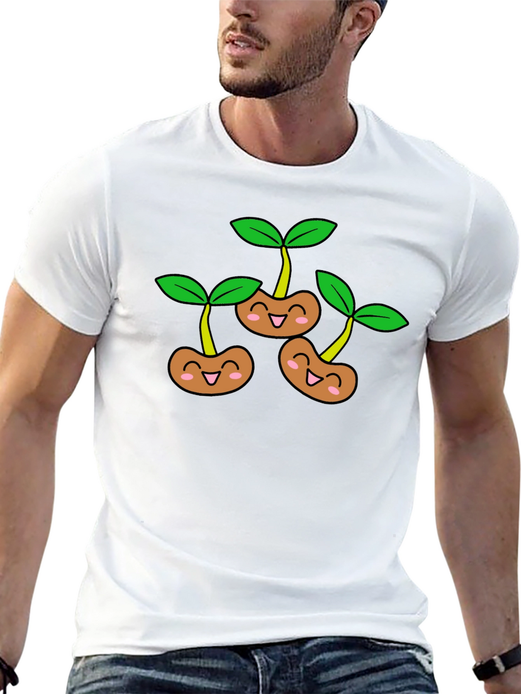 Cute Sprout Graphic T-Shirt - Black