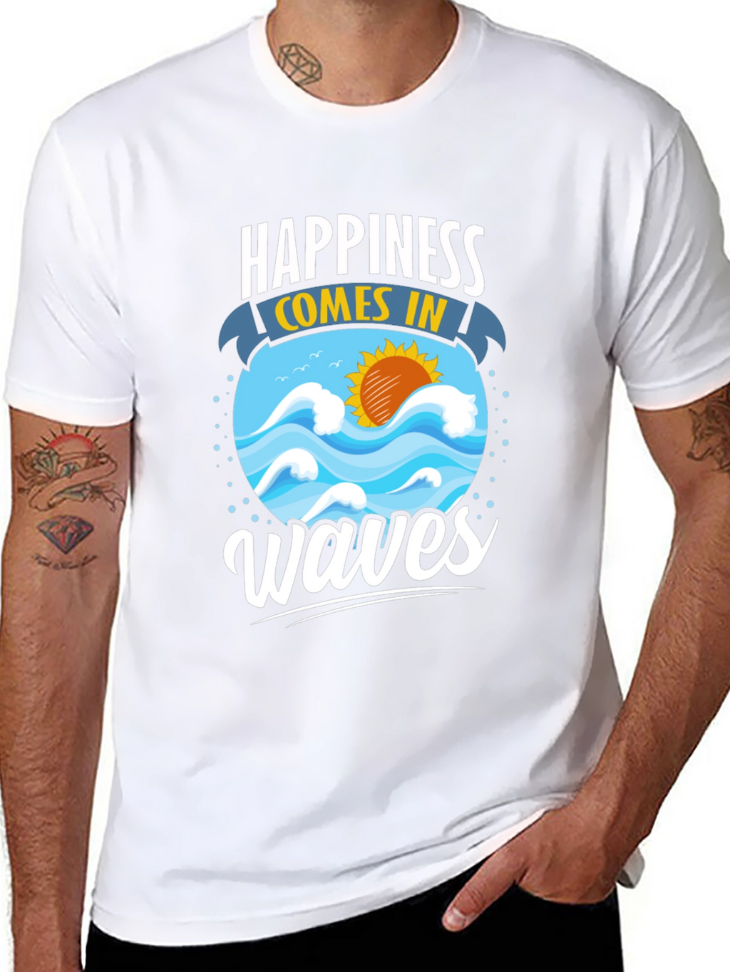 Happiness Comes in Waves Graphic Tee
