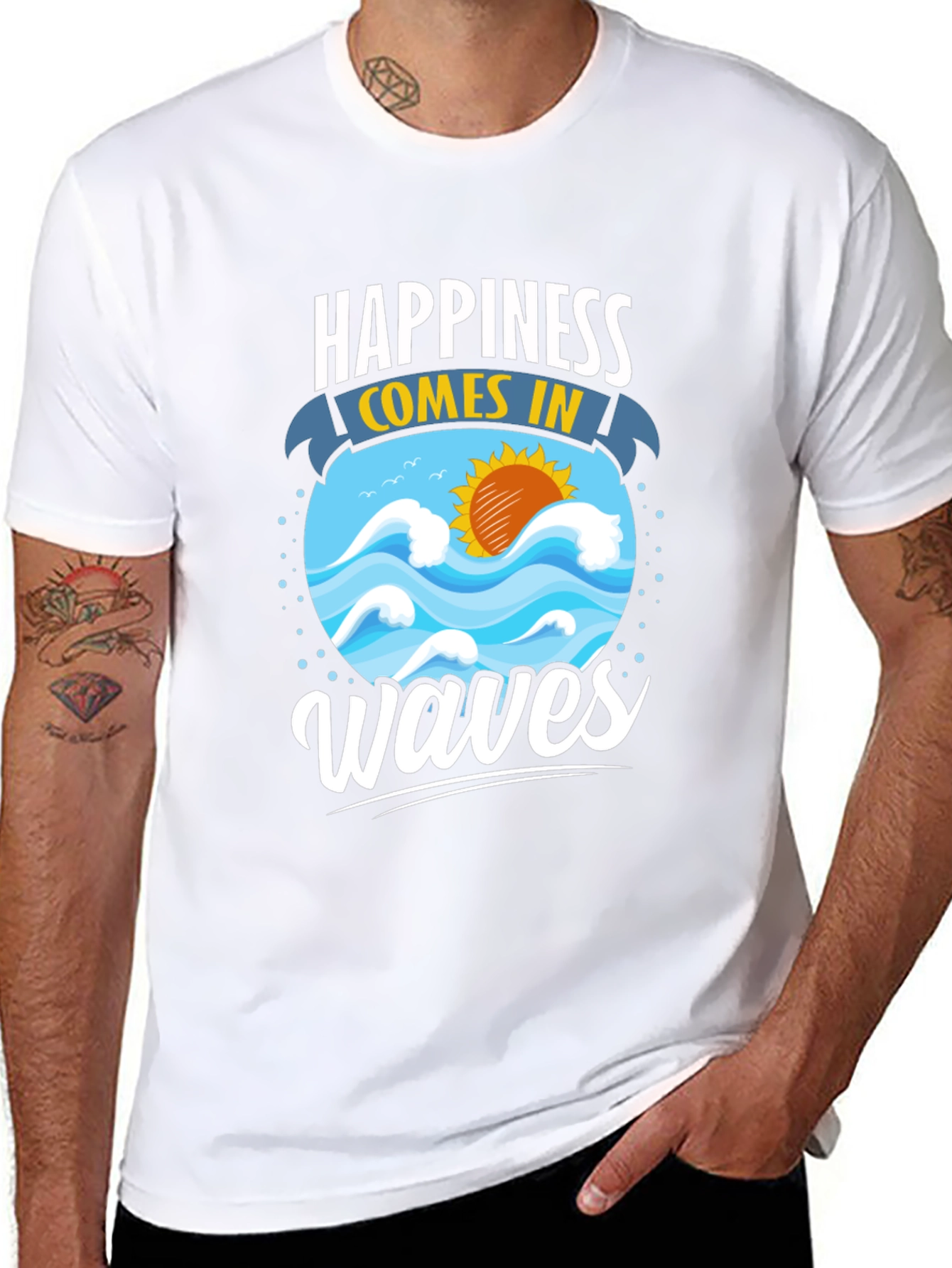 Happiness Comes in Waves Graphic Tee