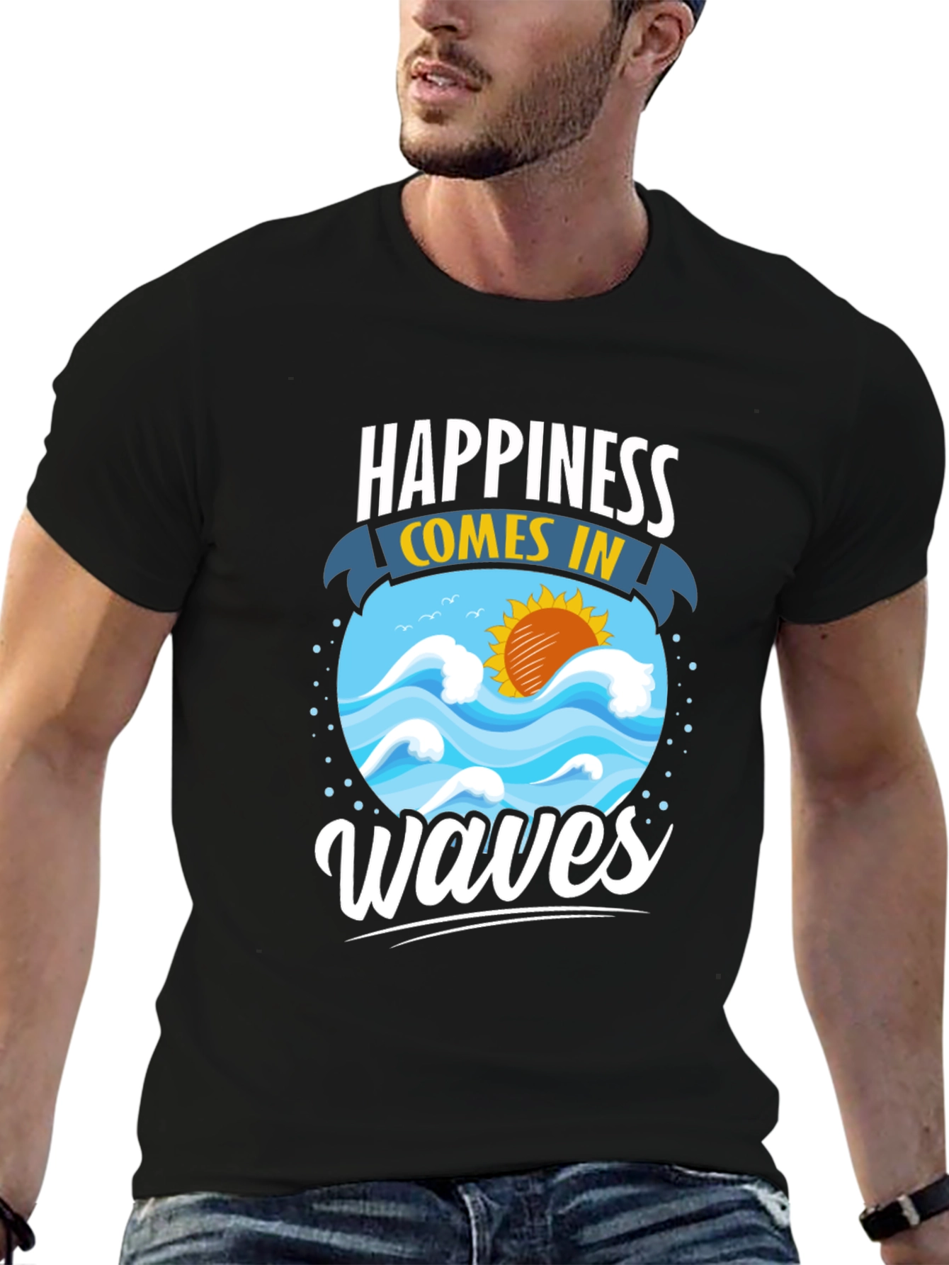Happiness Comes in Waves Graphic Tee