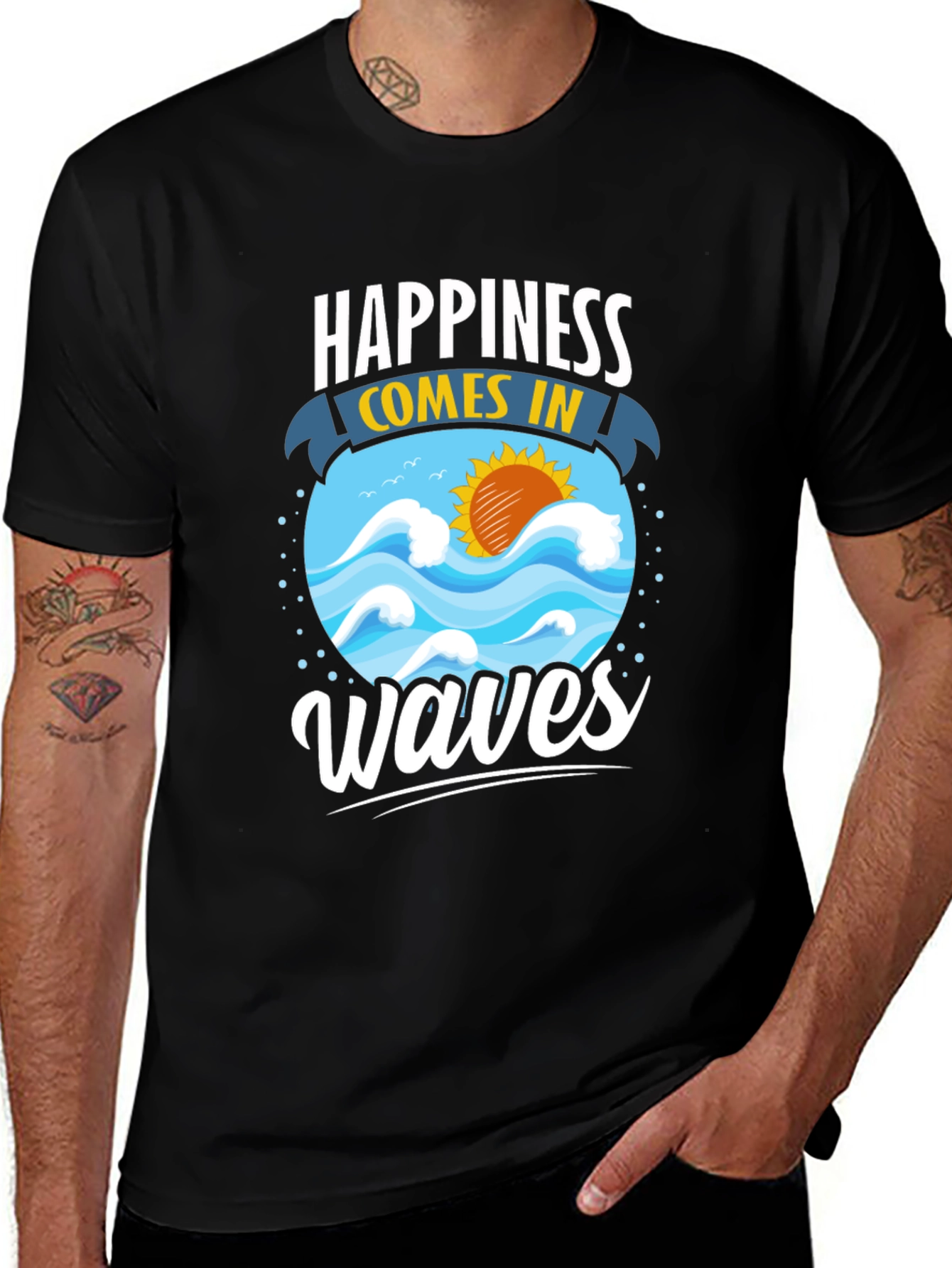 Happiness Comes in Waves Graphic Tee
