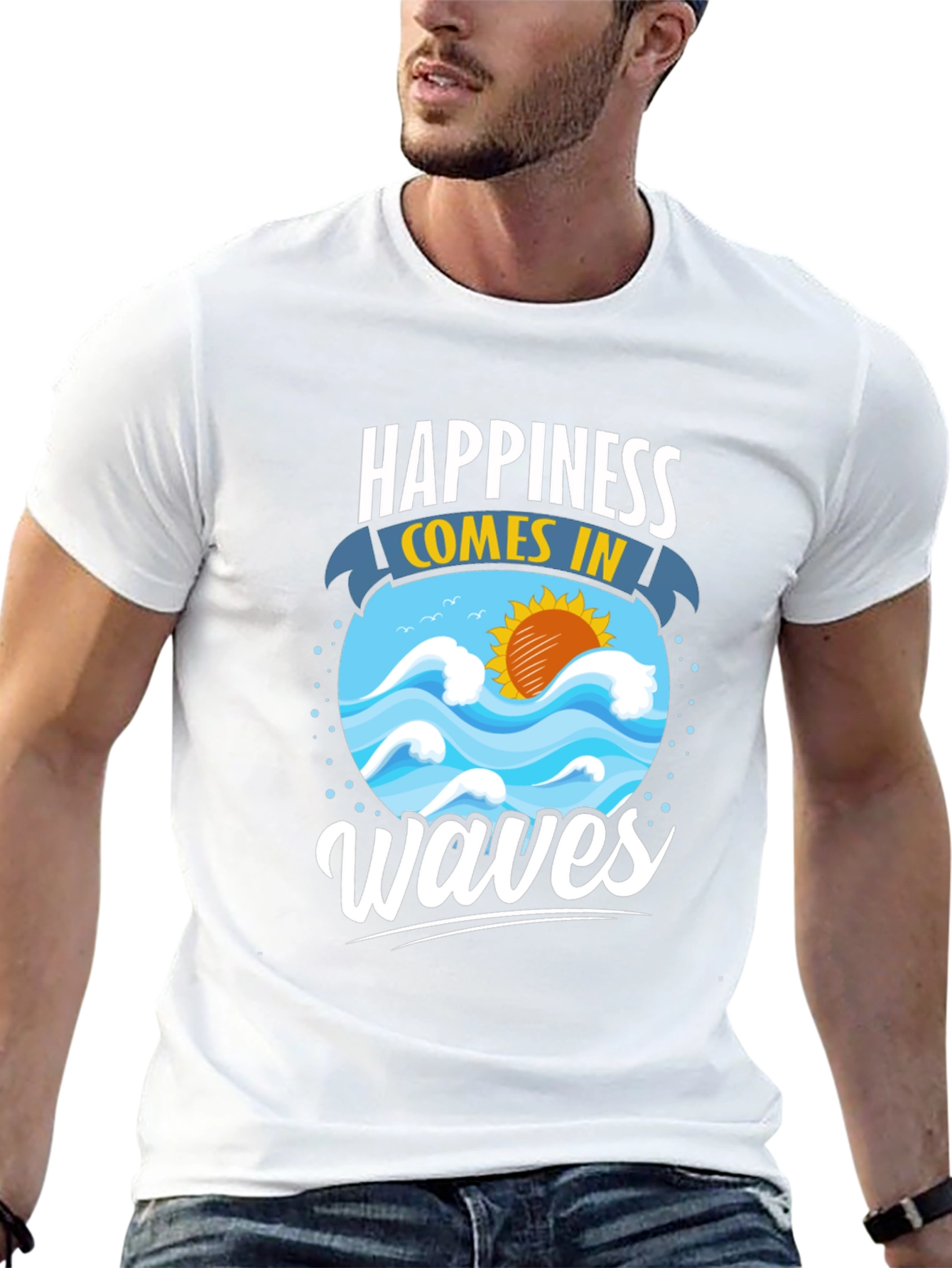 Happiness Comes in Waves Graphic Tee