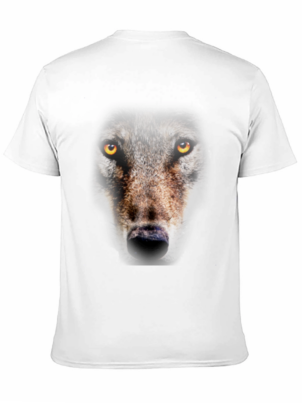 Wolf Face Graphic Print Black T-Shirt