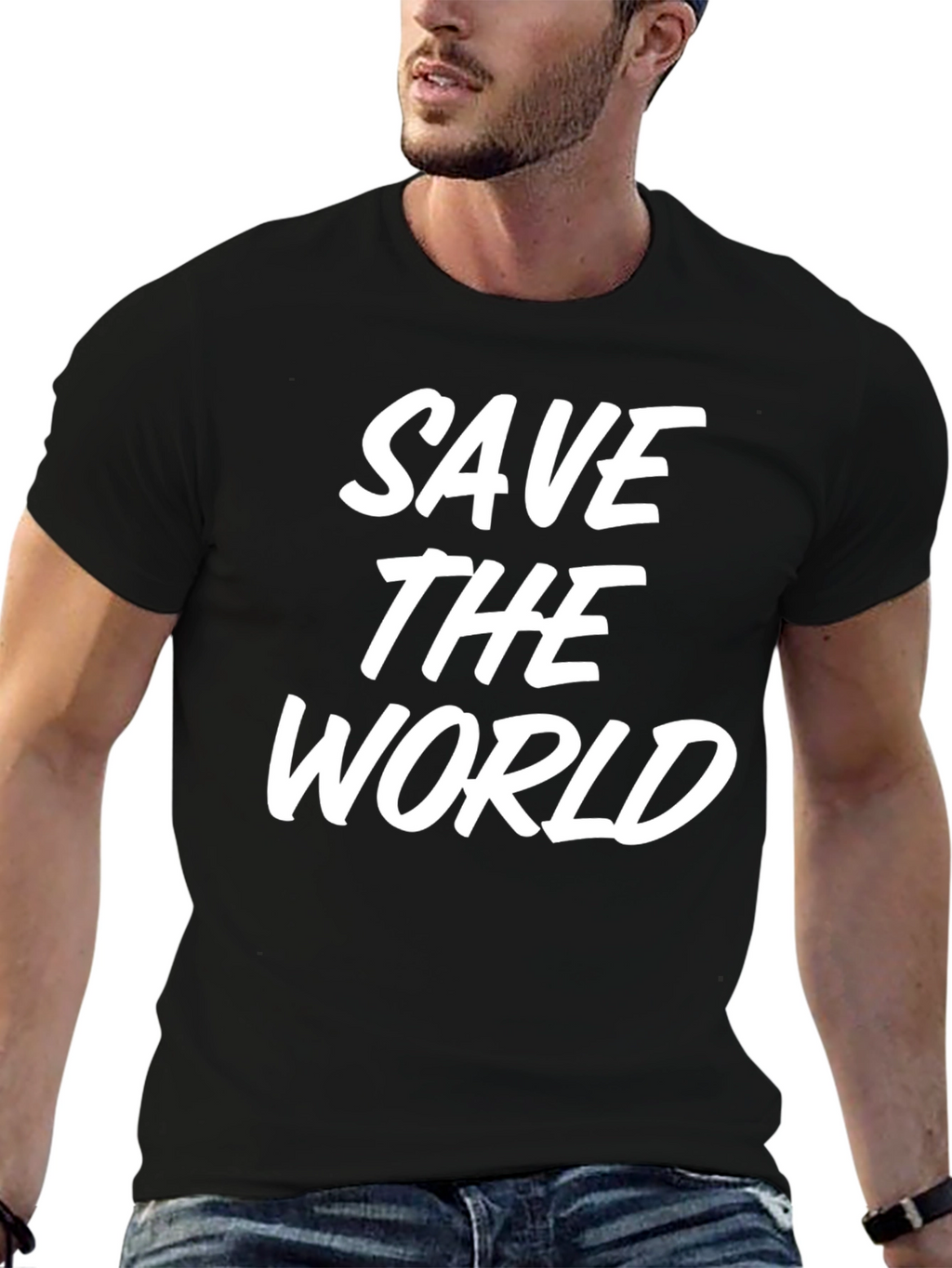Save the World Graphic Tee - Black