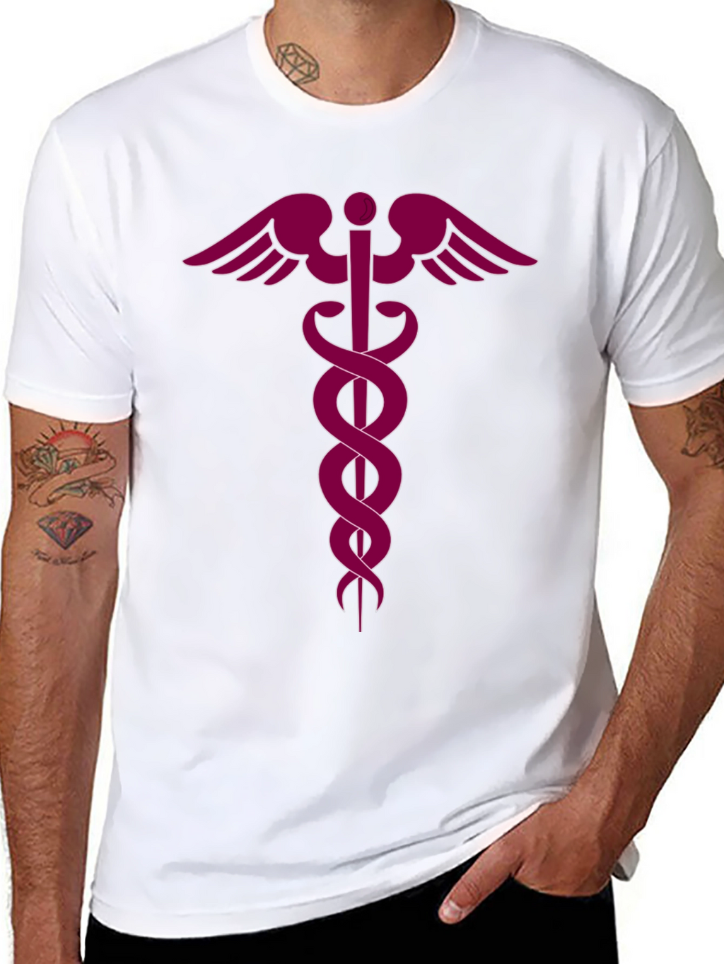 Medical Caduceus Black T-Shirt