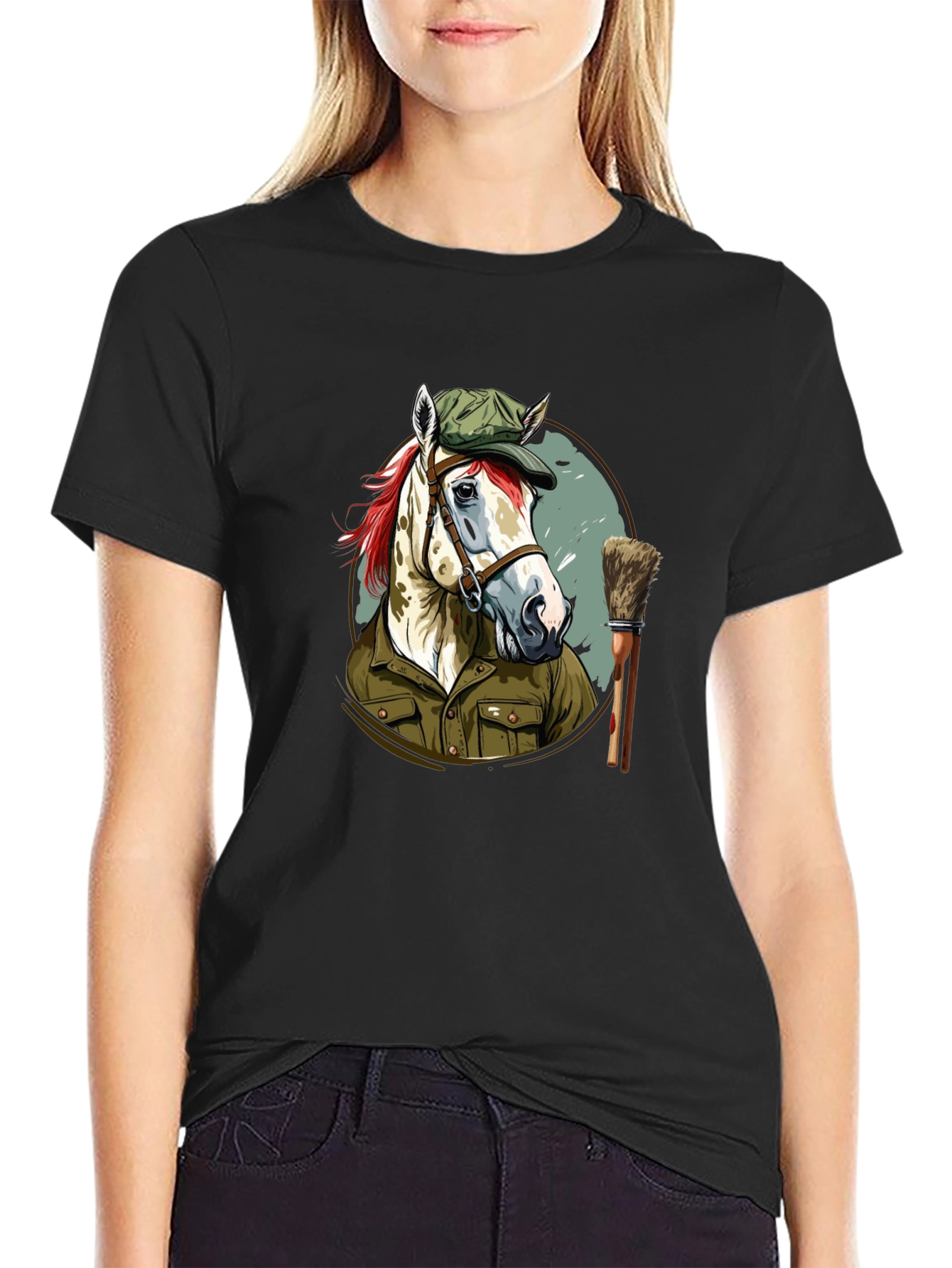 Horse Painter T-Shirt Novelty Animal Tee