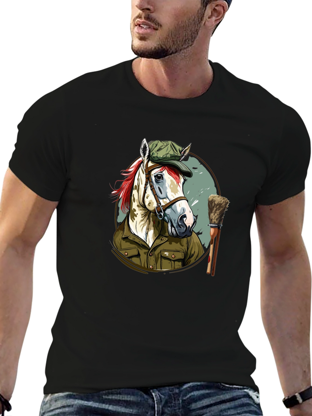 Horse Painter T-Shirt Novelty Animal Tee