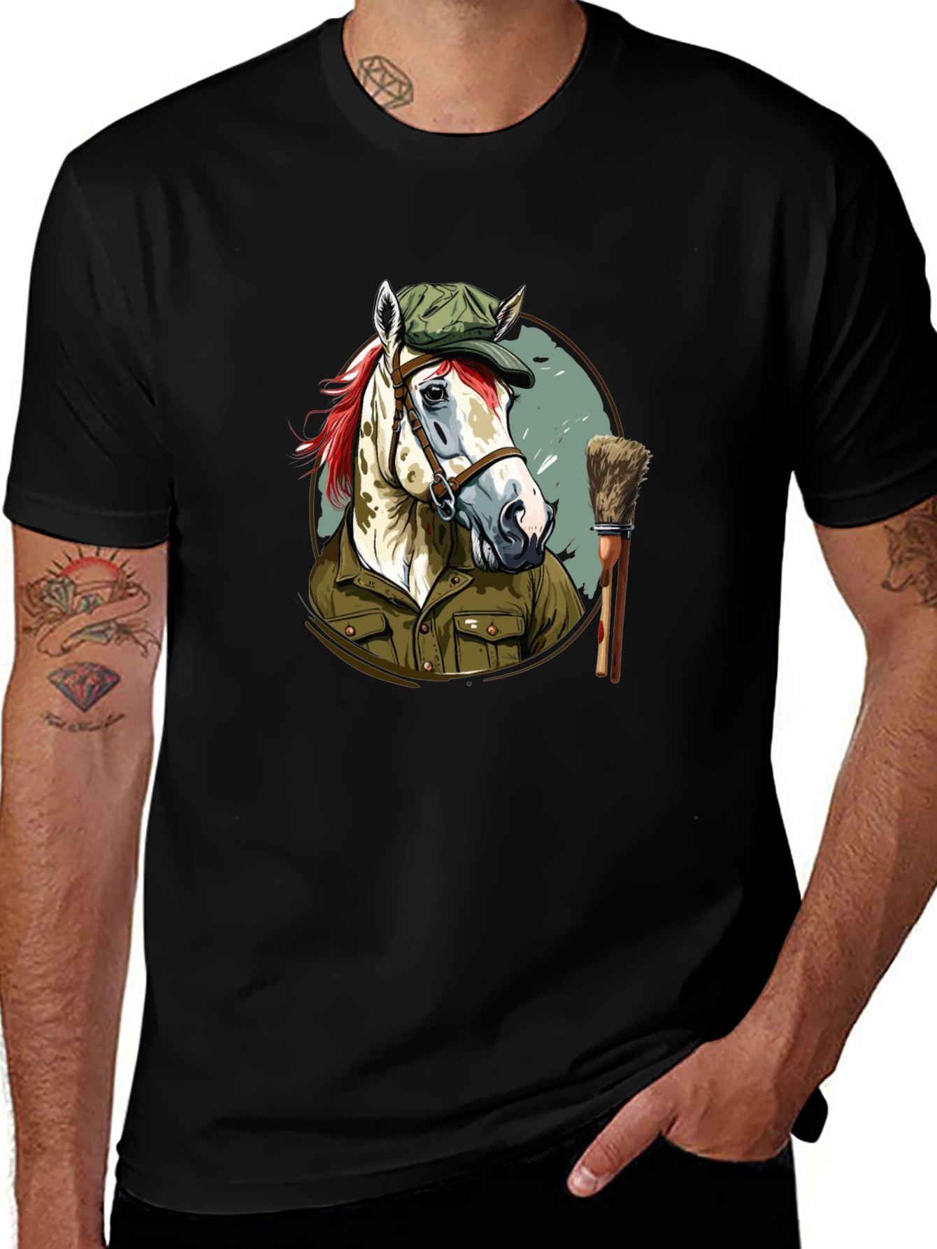 Horse Painter T-Shirt Novelty Animal Tee