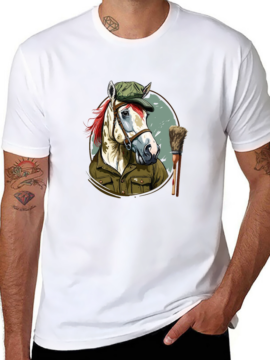 Horse Painter T-Shirt Novelty Animal Tee