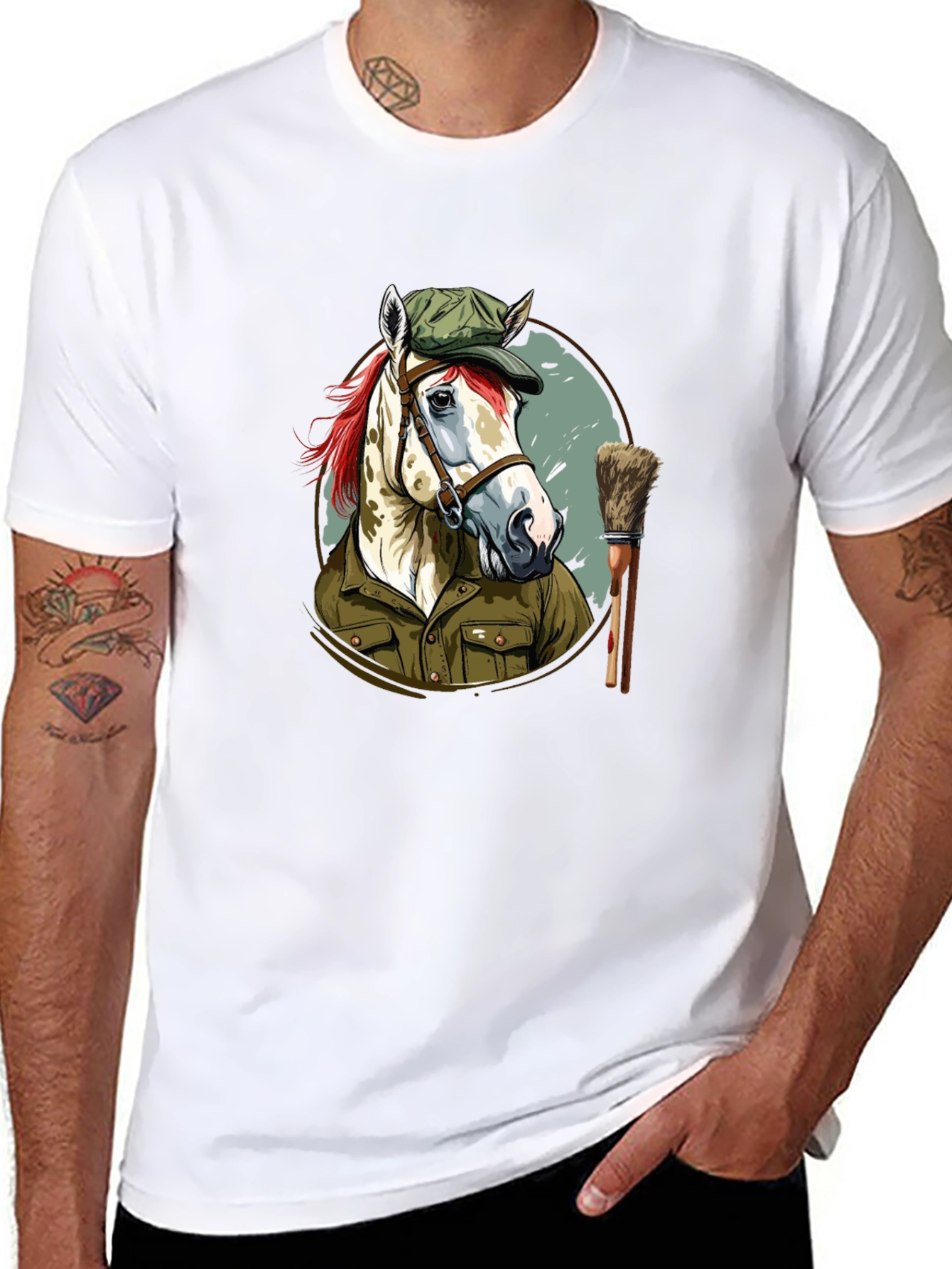 Horse Painter T-Shirt Novelty Animal Tee