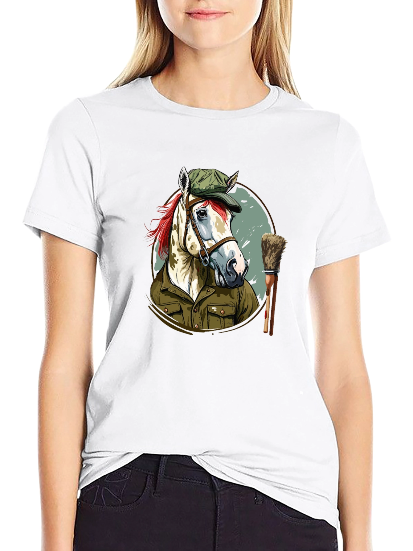 Horse Painter T-Shirt Novelty Animal Tee