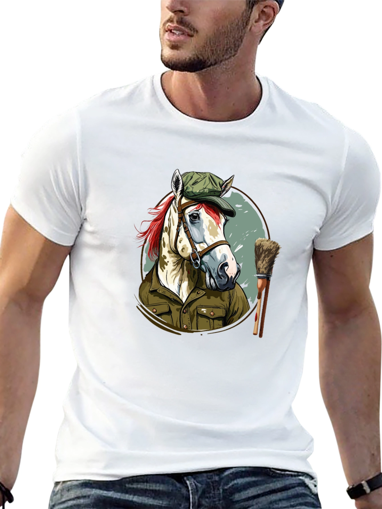 Horse Painter T-Shirt Novelty Animal Tee