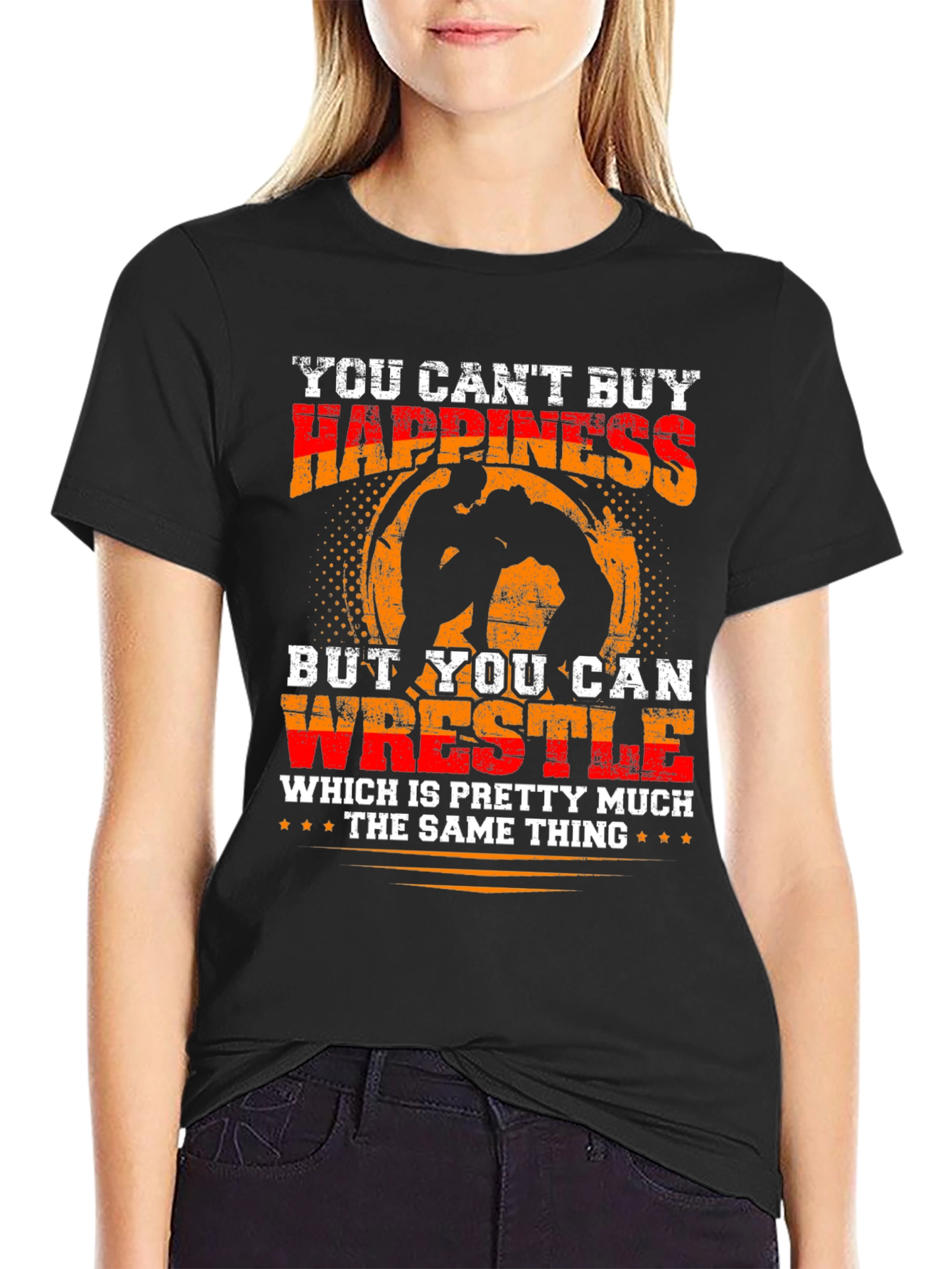 Wrestling Happiness Graphic T-Shirt