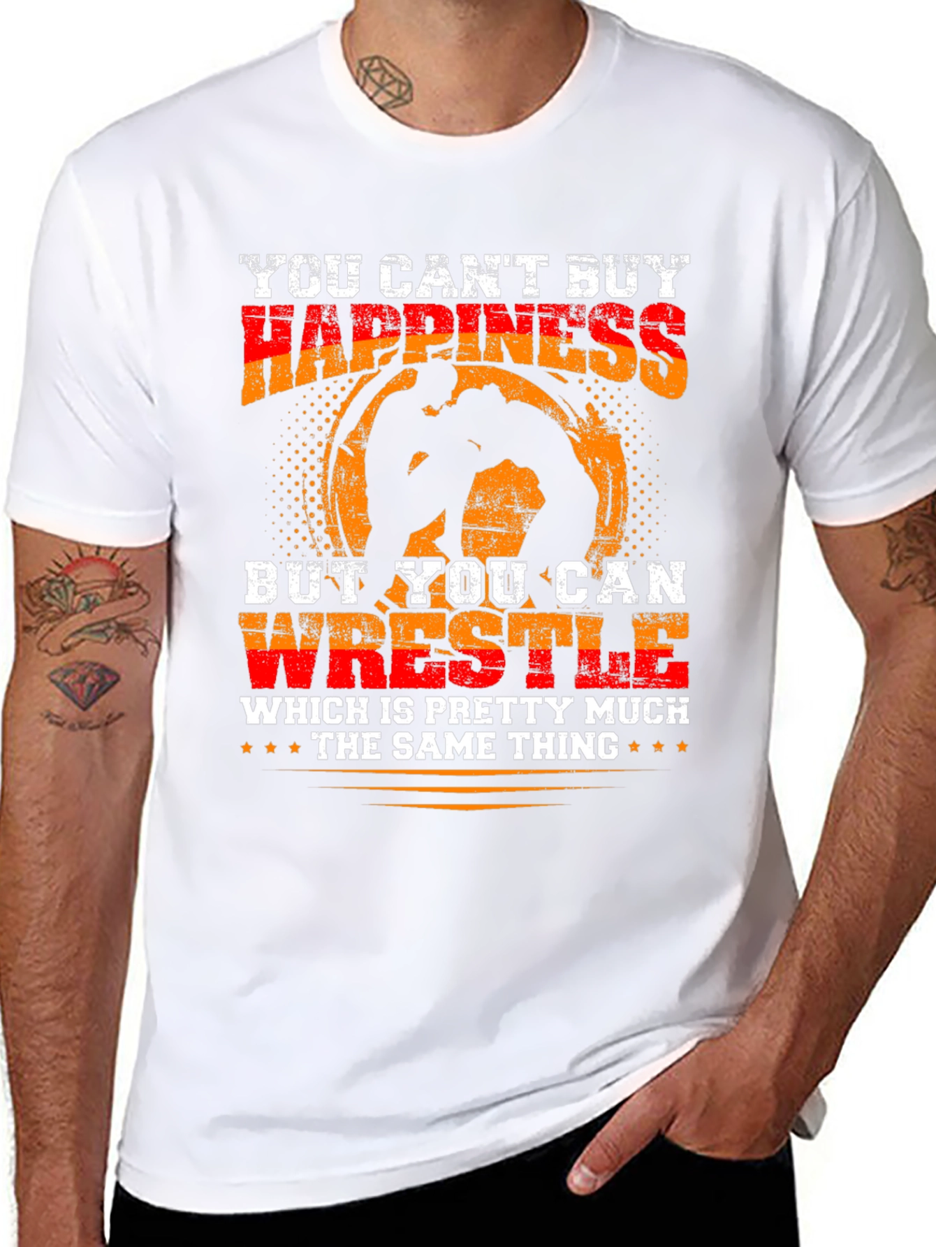 Wrestling Happiness Graphic T-Shirt
