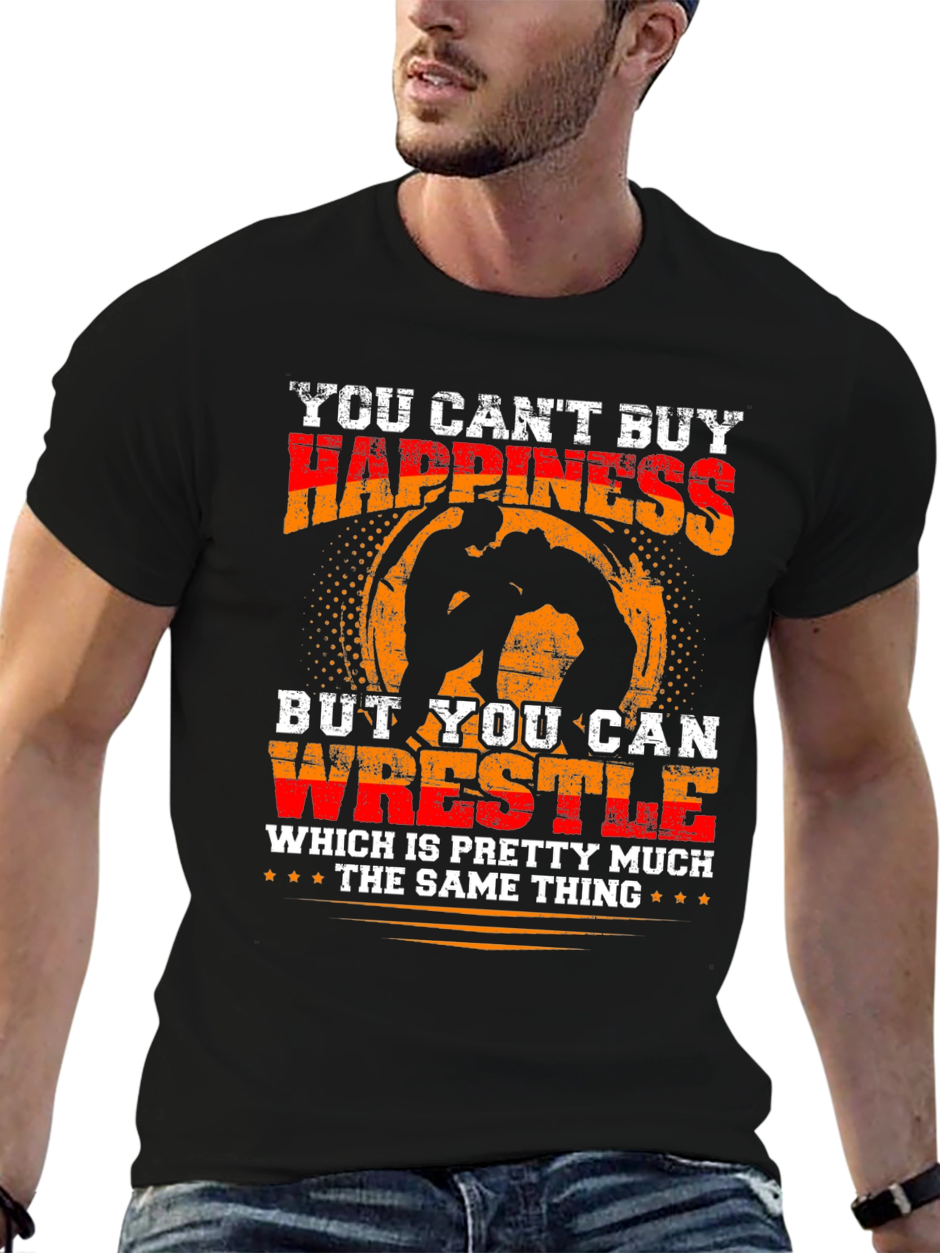 Wrestling Happiness Graphic T-Shirt