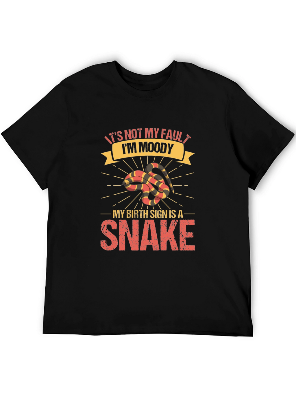 Moody Snake Zodiac T-Shirt - Unique Graphic Tee