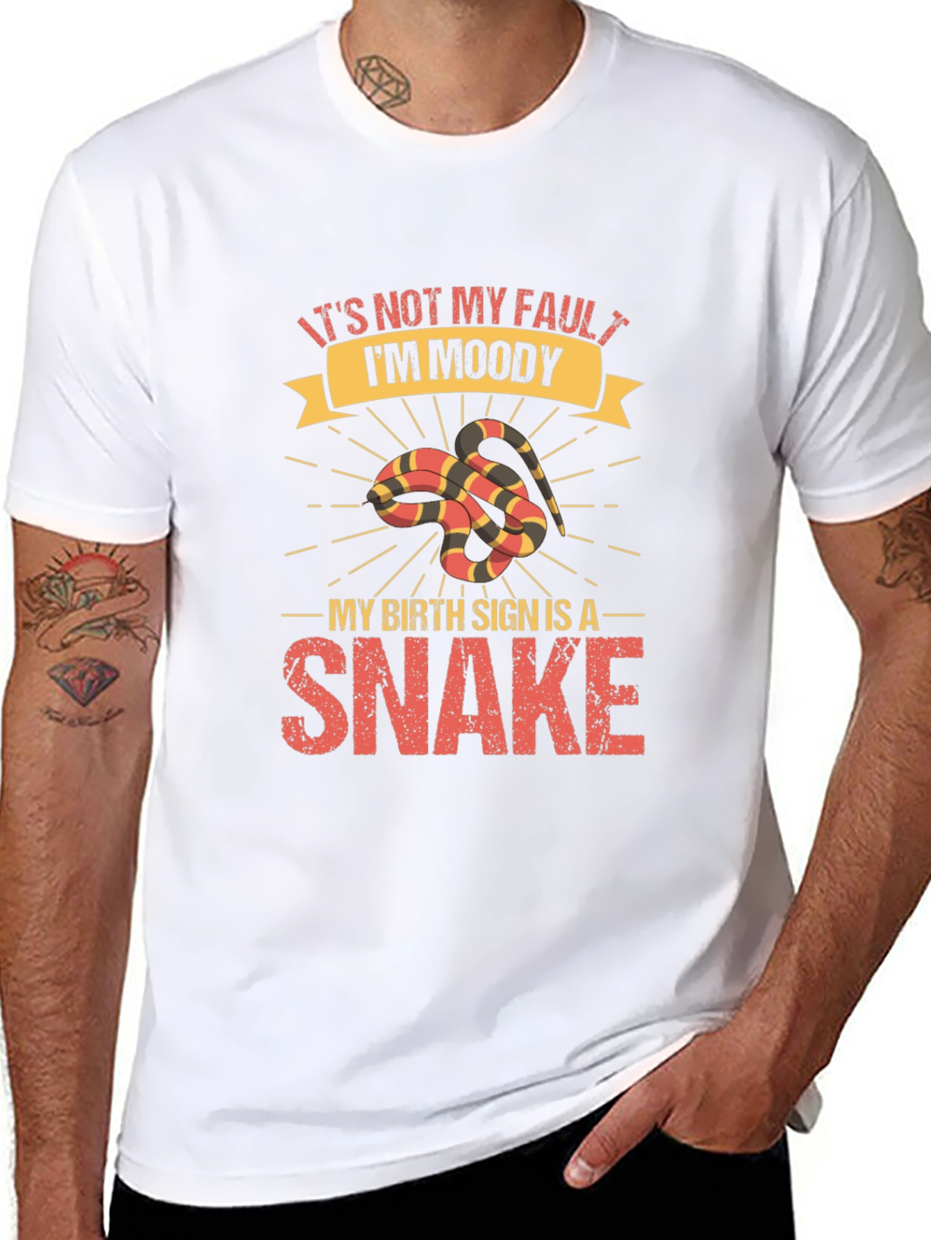 Moody Snake Zodiac T-Shirt - Unique Graphic Tee