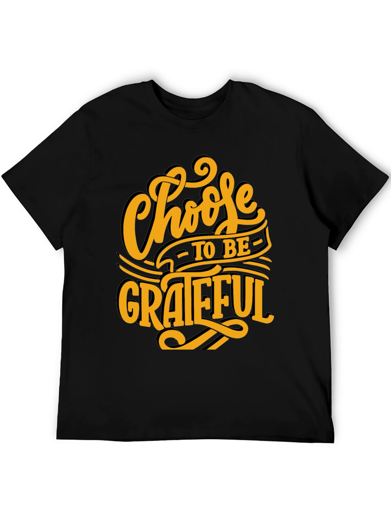Choose to be Grateful Graphic Tee - Black Cotton T-Shirt