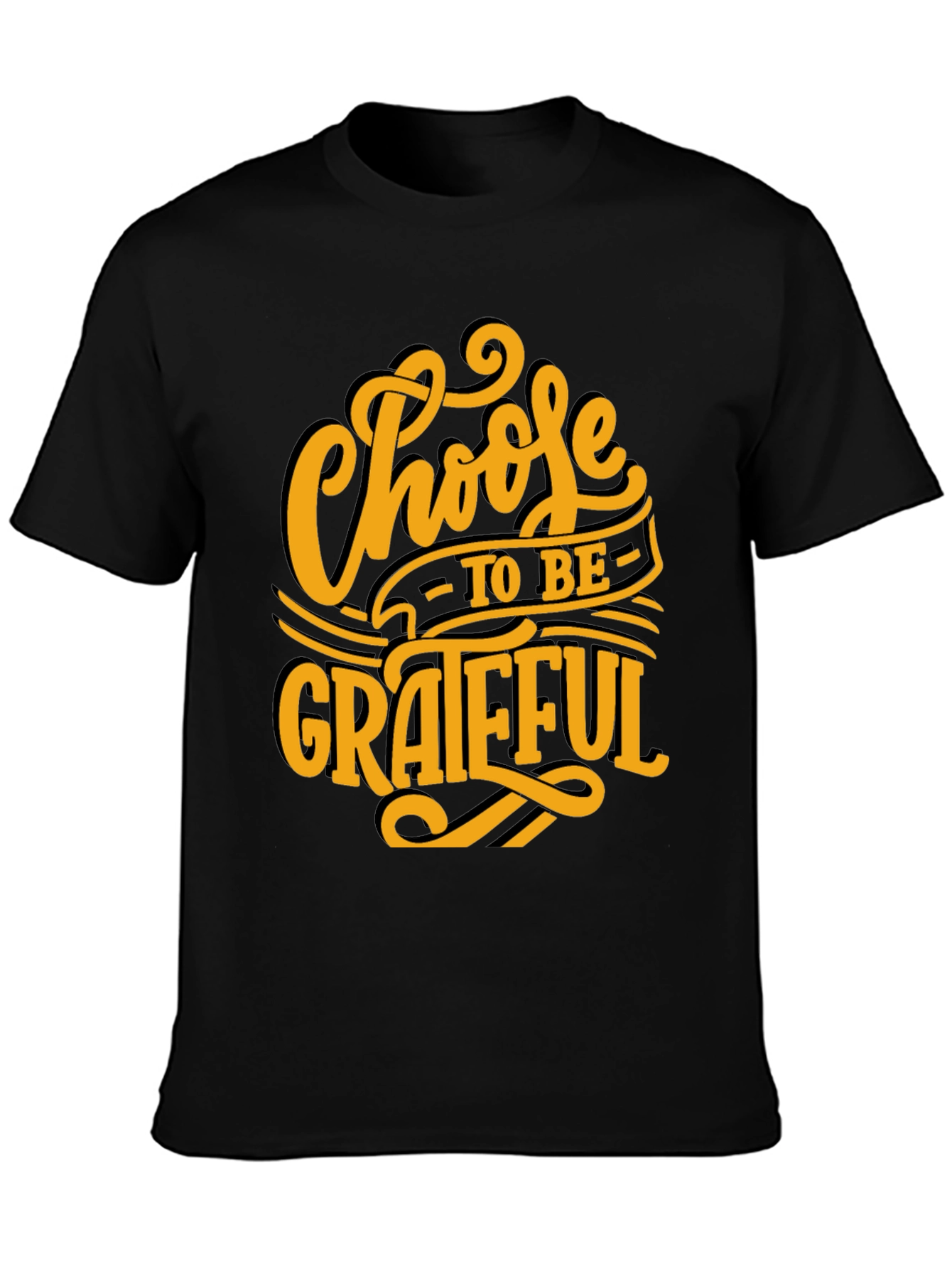 Choose to be Grateful Graphic Tee - Black Cotton T-Shirt