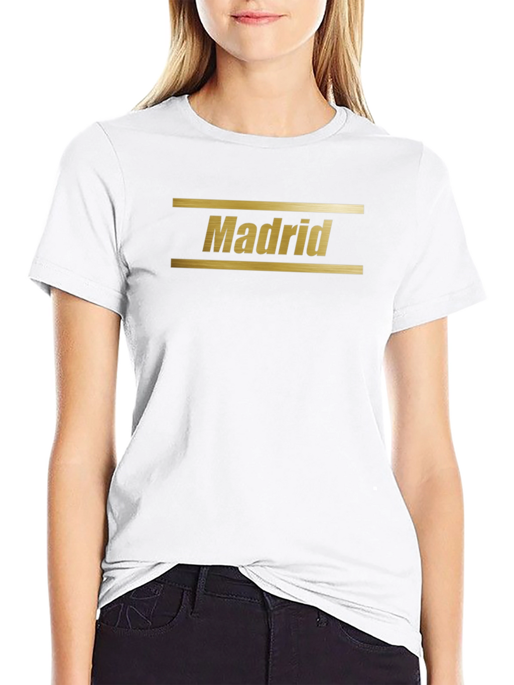 Madrid Graphic Tee - Gold Lettering Black Shirt