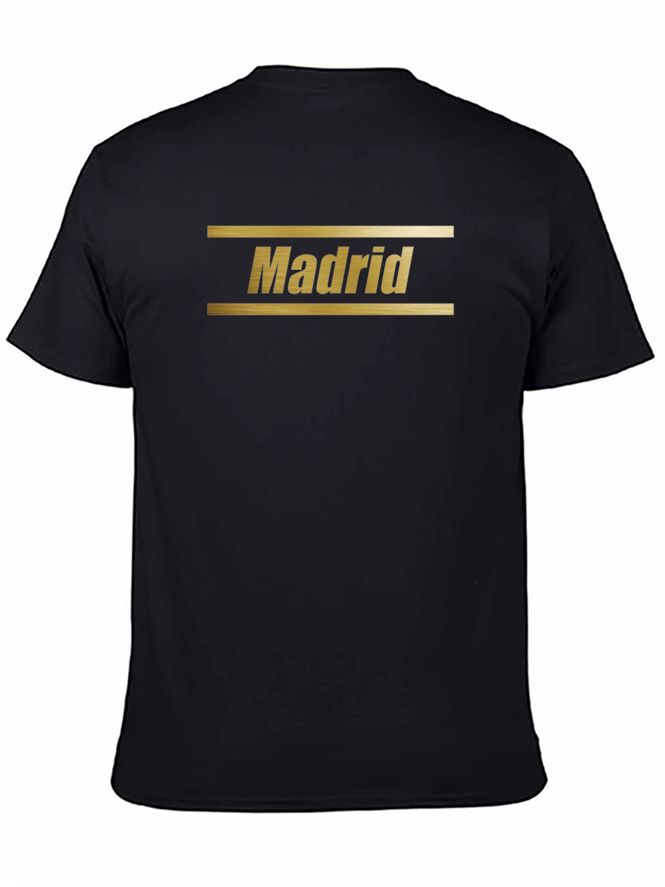 Madrid Graphic Tee - Gold Lettering Black Shirt