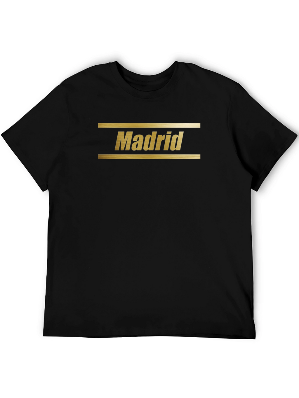 Madrid Graphic Tee - Gold Lettering Black Shirt