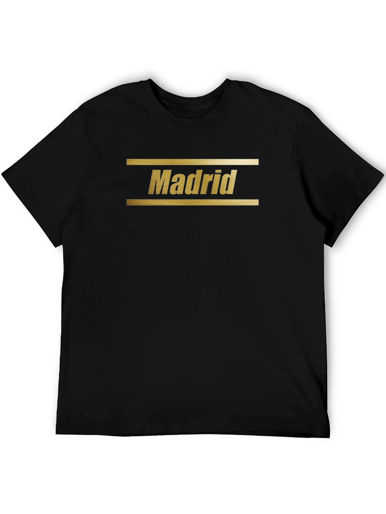 Madrid Graphic Tee - Gold Lettering Black Shirt