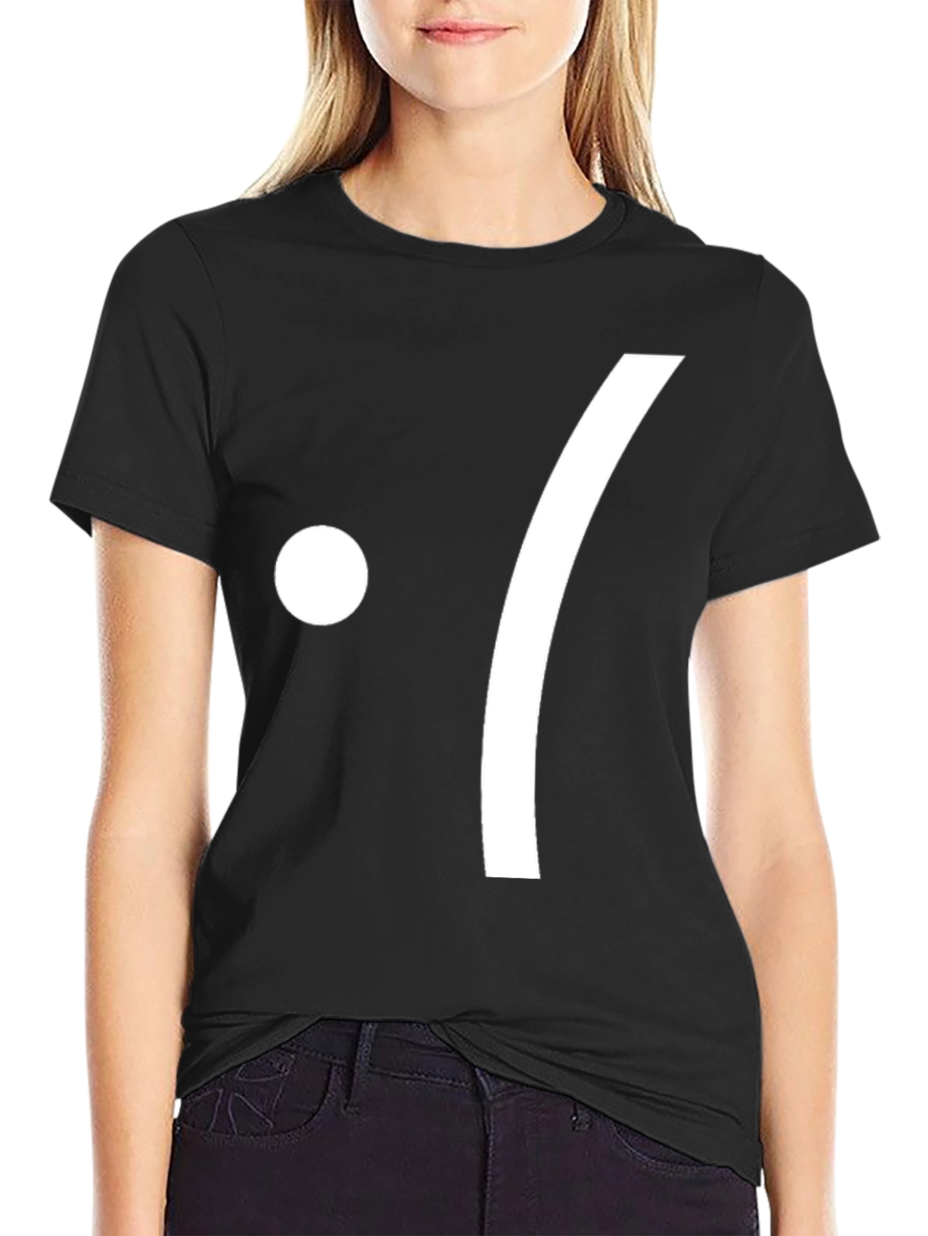 Minimalist Sad Face Black Tee