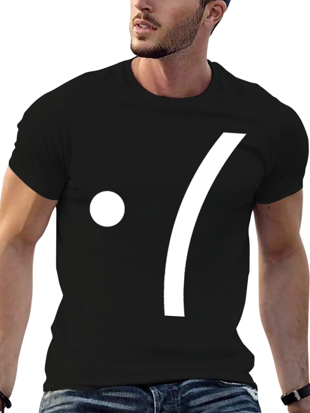 Minimalist Sad Face Black Tee
