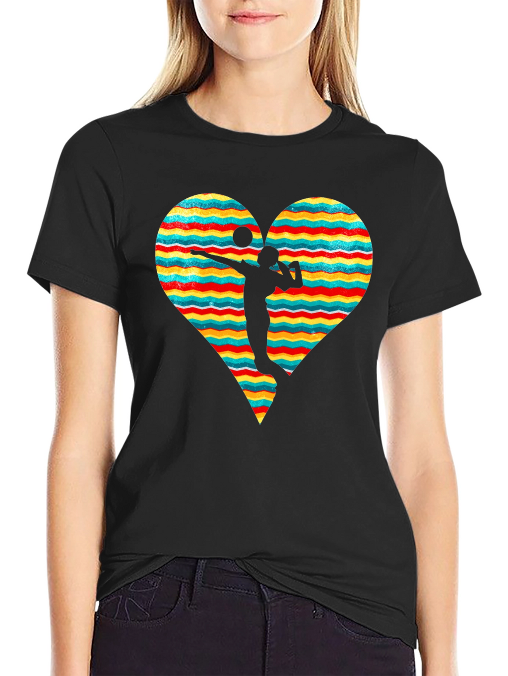 Volleyball Heart Graphic Tee - Stylish & Comfortable