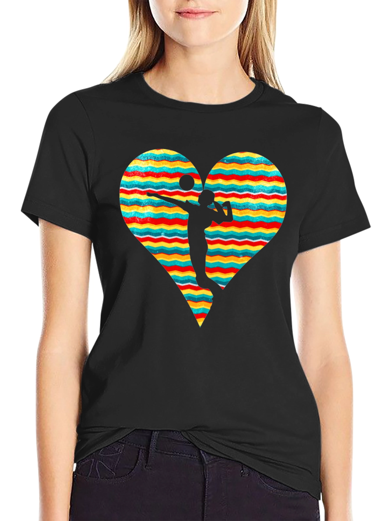 Volleyball Heart Graphic Tee - Stylish & Comfortable