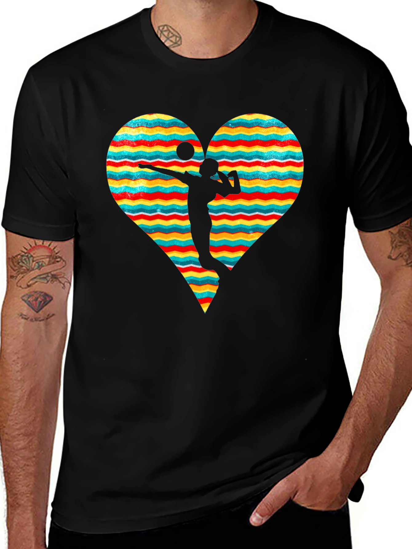 Volleyball Heart Graphic Tee - Stylish & Comfortable