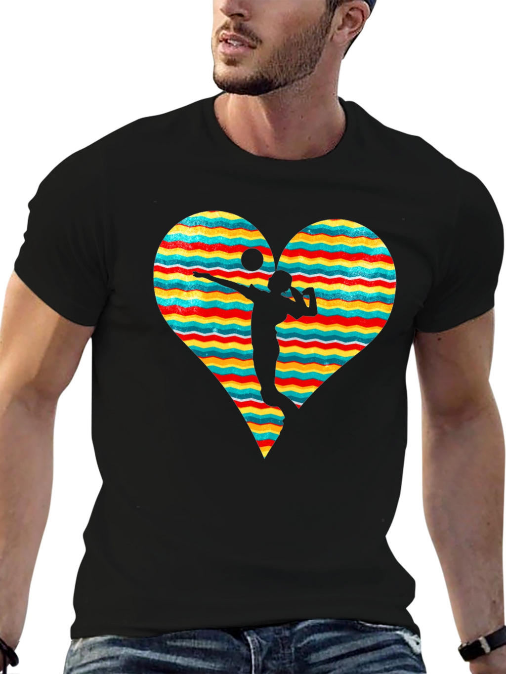 Volleyball Heart Graphic Tee - Stylish & Comfortable