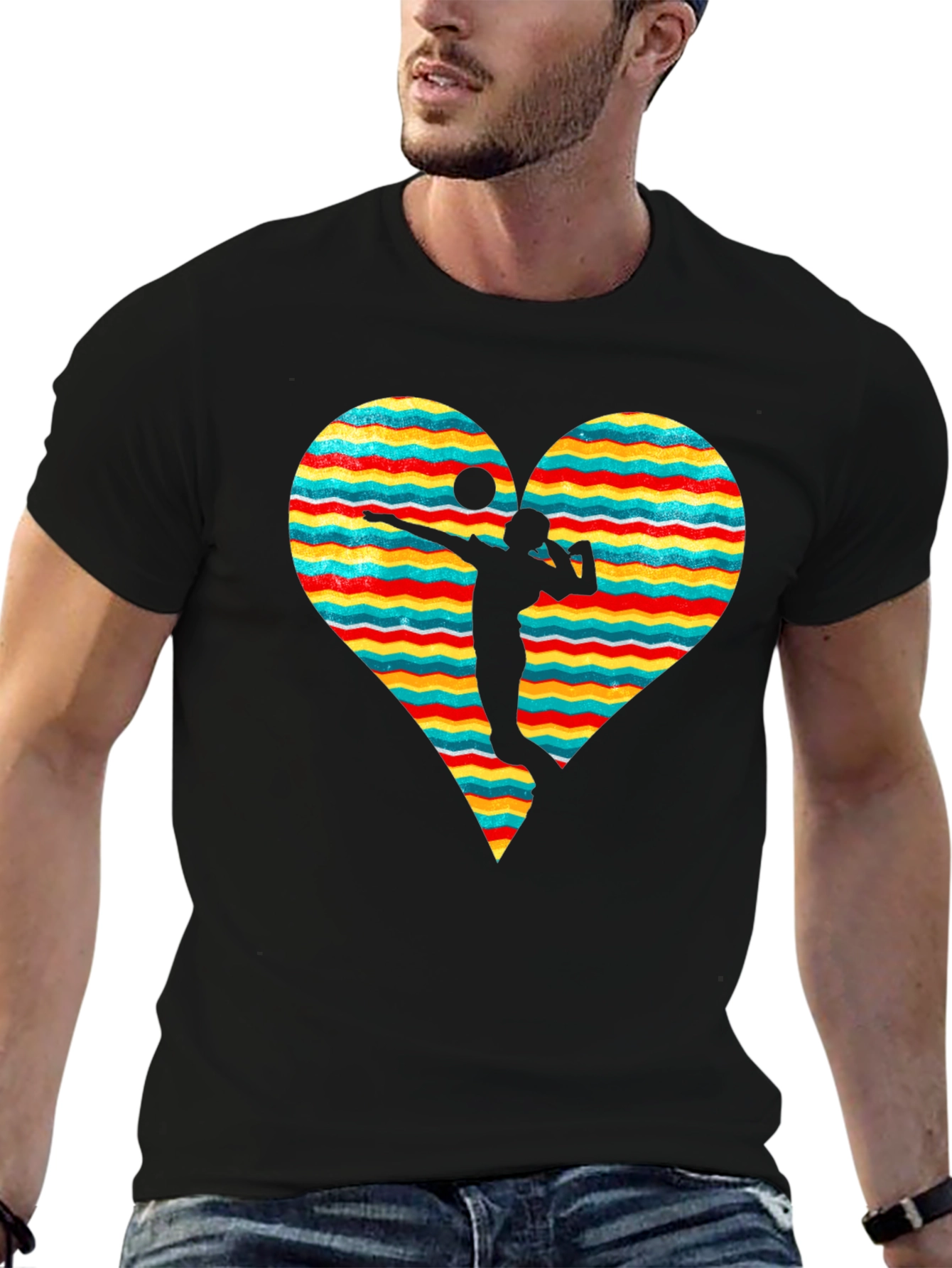 Volleyball Heart Graphic Tee - Stylish & Comfortable