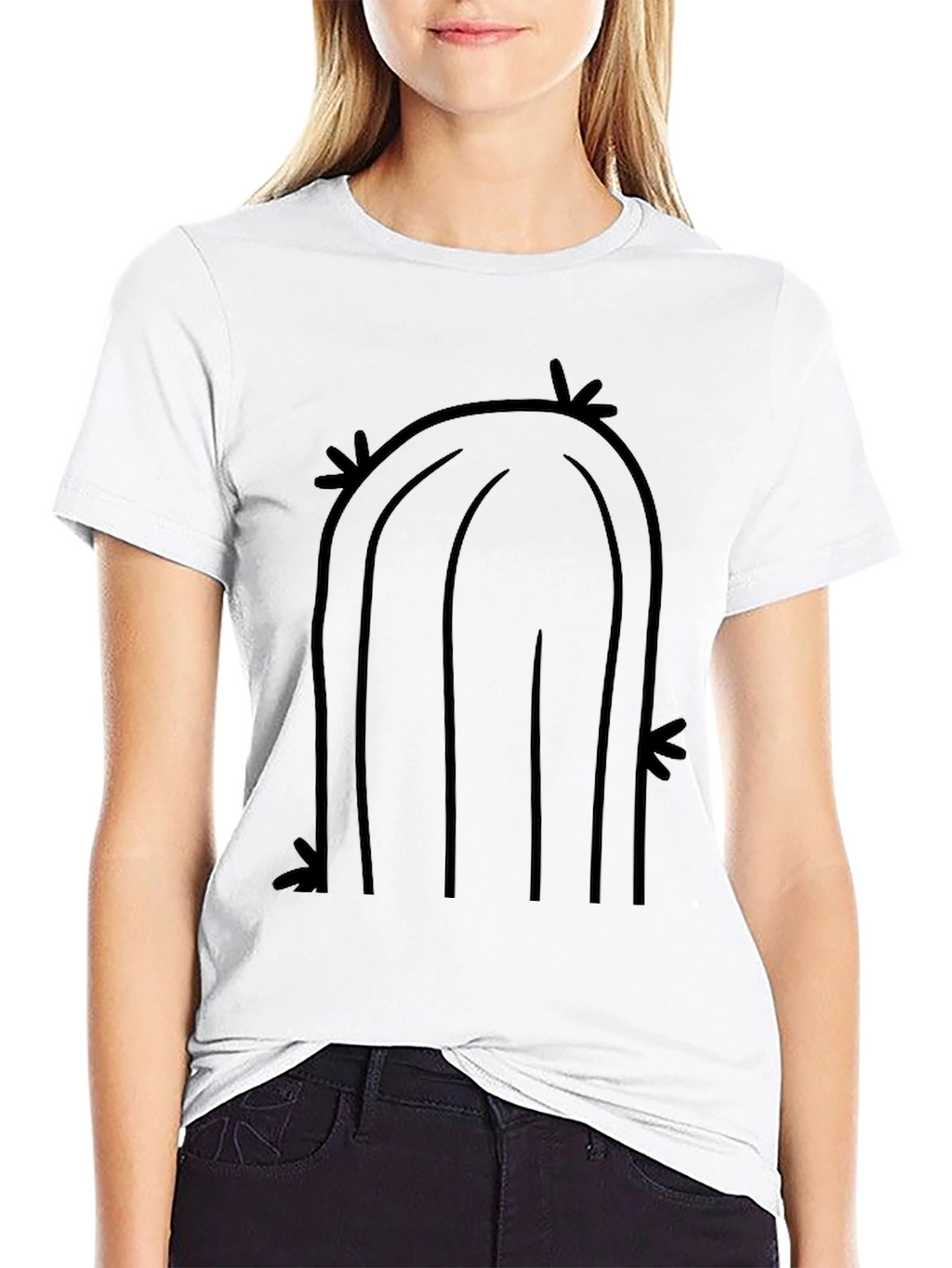 Cool Cactus Graphic Tee - Black Cotton T-Shirt