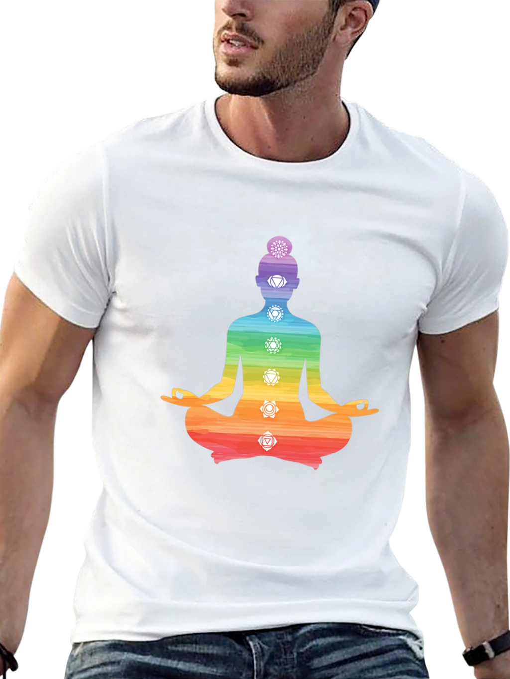 Chakra Meditation T-Shirt - Black Yoga Tee