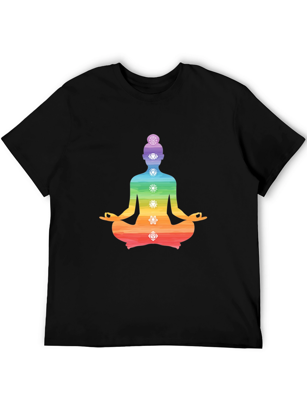Chakra Meditation T-Shirt - Black Yoga Tee