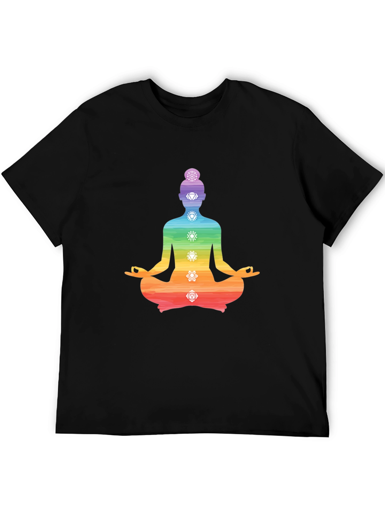 Chakra Meditation T-Shirt - Black Yoga Tee