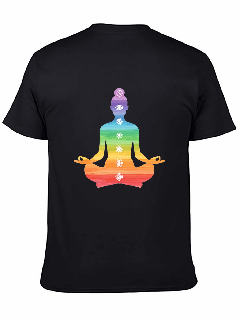 Chakra Meditation T-Shirt - Black Yoga Tee