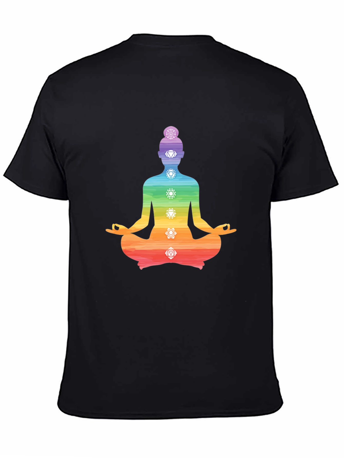Chakra Meditation T-Shirt - Black Yoga Tee
